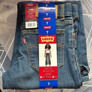 🆕 Levi's Youth Blue Wide Leg Jeans, Girls size 7 - NWT
